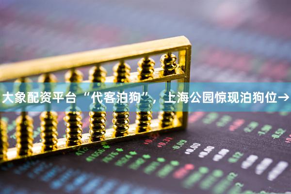 大象配资平台 “代客泊狗”，上海公园惊现泊狗位→