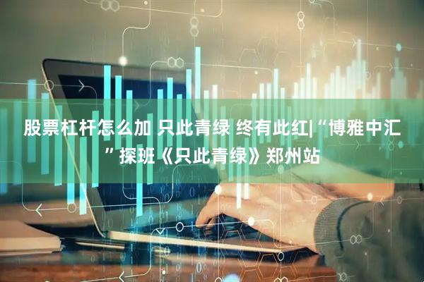 股票杠杆怎么加 只此青绿 终有此红|“博雅中汇”探班《只此青绿》郑州站
