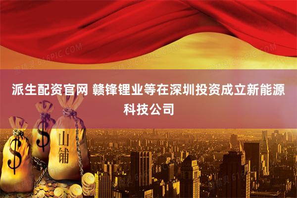 派生配资官网 赣锋锂业等在深圳投资成立新能源科技公司